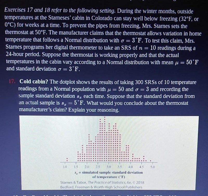 What would you conclude about the thermostat manufacturer's claim? Explain your reasoning-example-1