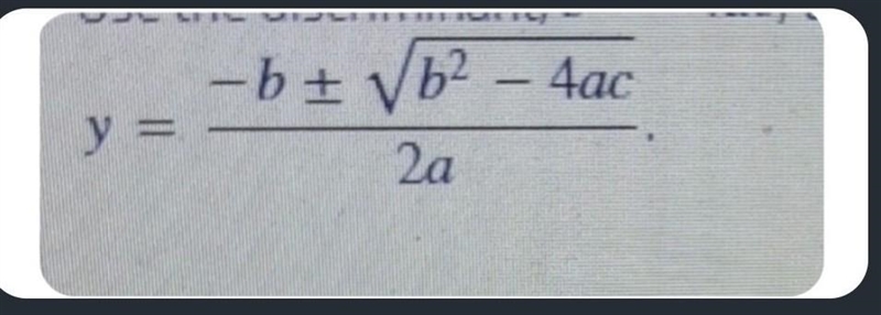 Solve the following quadratic equation using the quadratic formula in the picture-example-1