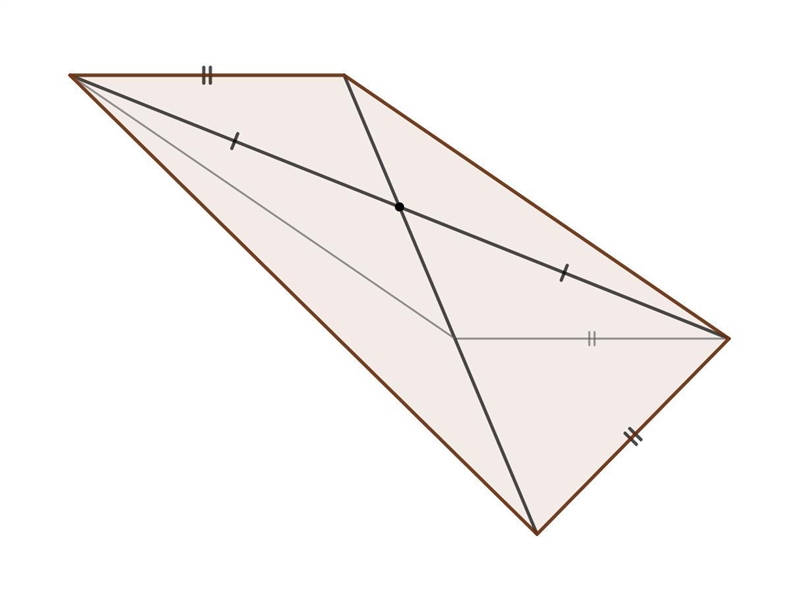 How is this shape not a parallelogram? There one pair of congruent sides and a bisected-example-1