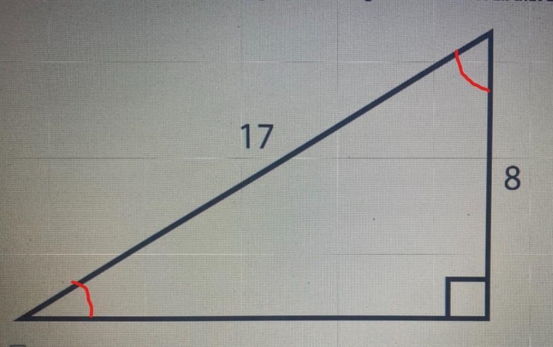 Find the tangent of each acute angle in the triangle below. Select all that apply-example-1