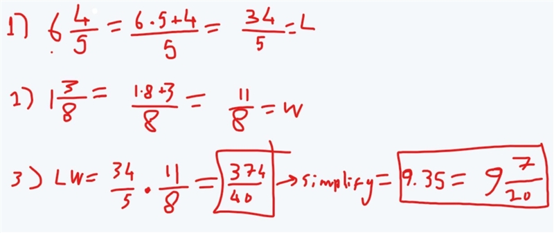 PLEASE HELP!! Ninas math class is 6 and 4/5 meters long and 1 and 3/8 meters wide-example-1