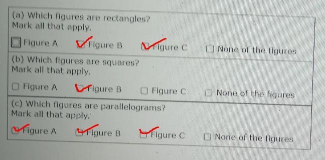 Answer the questions about the figures below. 3 cm Figure A 6 cm 6 cm 3 cm Figure-example-1