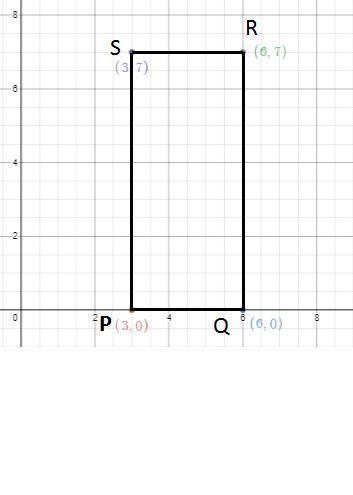 Find the length of each side of the rectangleP(3,0), Q(6,0),R(6,7) S(3,7)-example-1