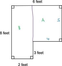 The figure shows a carpeted room. How many square feet of the room are carpeted? A-example-2