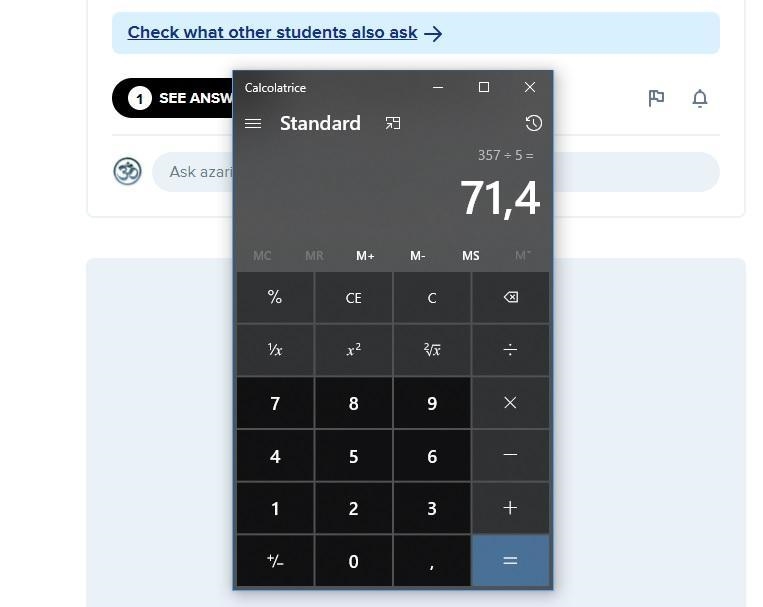 I need to know what is 357 divided by 5-example-1