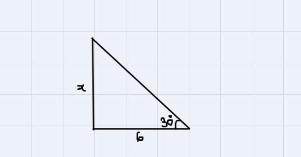 What is the exact height of a right triangle with an angle that measures 30 degrees-example-1