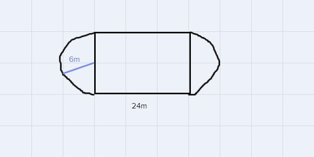 Find the perimeter of the figure given to the right. Use the approximation 3.14-example-1