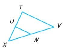 ∠V and ∠UWV are supplementary. Complete the proof that △UWX~△TVX.XWVTUStatementReason-example-1