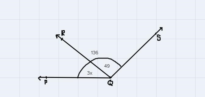 The measure of pqs is 36 degrees find the value of x-example-1