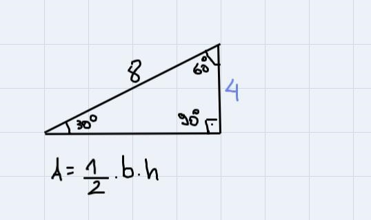 Find the area of a regular triangle with a radius of 8-example-2