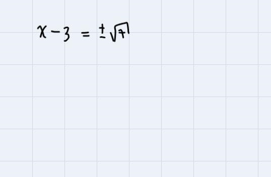 Which of the following statements follows from (x - 3)2 = 7? ox2 +9=7 Ox-3=1 / OX-example-2