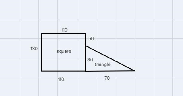 Calcaulate the area of the composite figure below. 110 cm 50 cm 130 cm -110 cm -70 cm-example-1