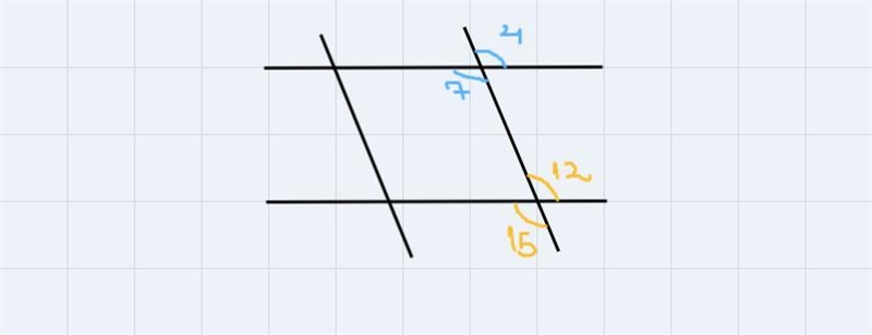 Use the image to determine which pair of lines, if any, are parallel.-example-4