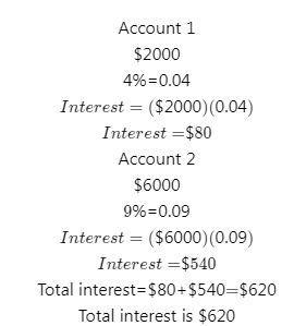 Last year. Kareem deposited into an account that paid 4% interest per year and $6000 into-example-1