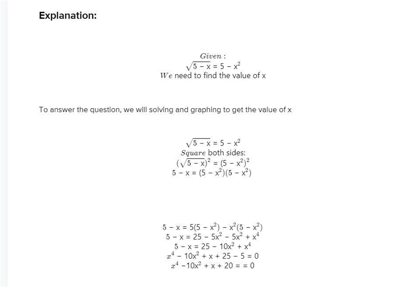 Solve for x ......√(5 - x ) = 5 - x {}^(2)-example-1