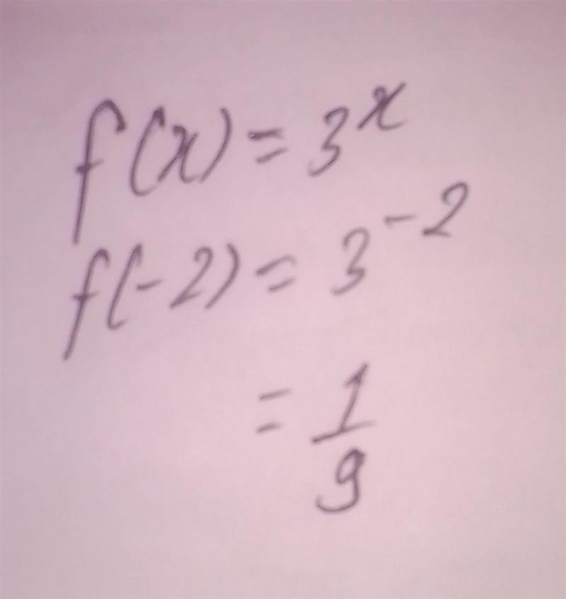 Use the function below to find f(-2). f(x) = 3x A. -6 B. -9 O C. O D. 996 610 9-example-1