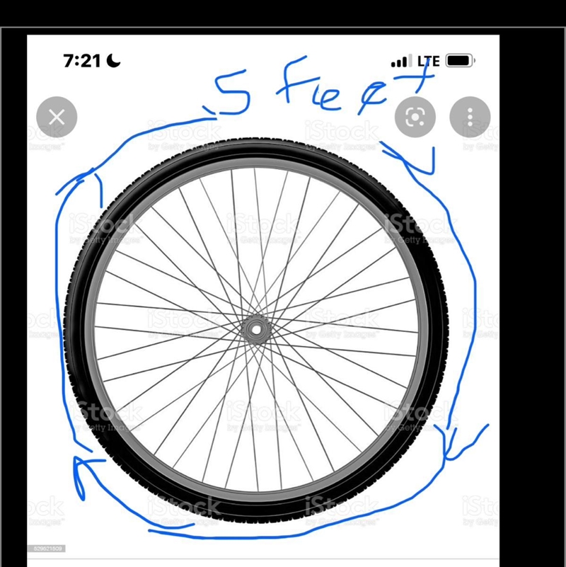 The wheels on noah’s bike have a circumference of about 5 feet how many time do the-example-1