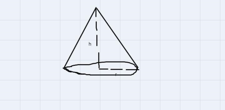 How to fine the volume and surface area of a cone-example-1