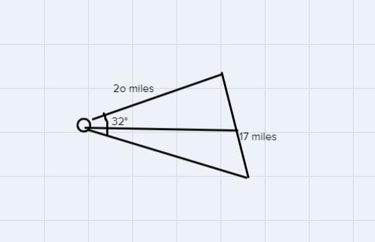 A cruise ship travels in the direction of 32° for 20 miles, then changes course to-example-1