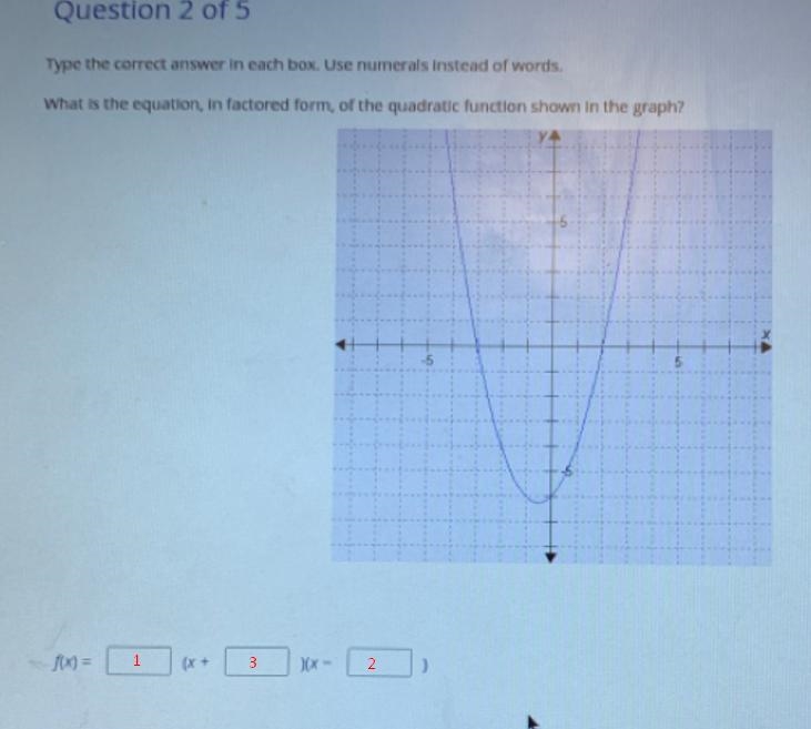 Quation, In factored form, of the quadratic function shown in the graph? (-3,0), (3,0)-example-2