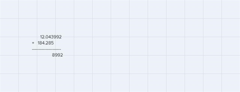 What is the sum of 12.043992 and 184.285?-example-2