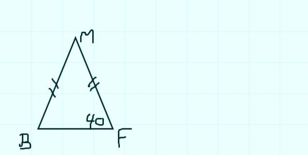 In MBF, [line segment] MB is congruent to [line segment] MF. If m-example-1