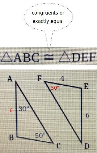 Given: AABC = ADEF Find: AB and mZF A F 4 E 30° 6 B 50° с D AB=mZF = - , mứF-example-1