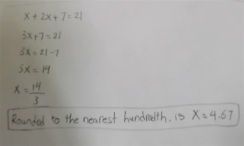 Consider this quadratic equation. x + 2x + 7 = 21 The number of positive solutions-example-1