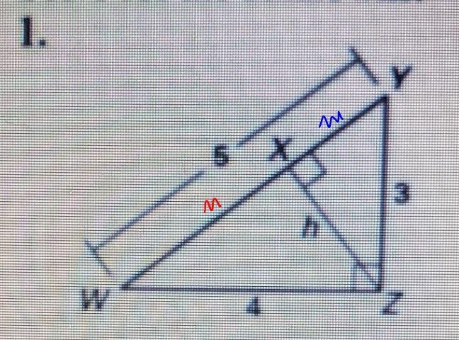 Solve for the unknowns : X, Y, h, Z, and W-example-1