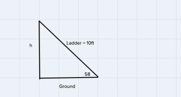 A 10 foot ladder is leaning against the side of a building. If the ladder makes an-example-1