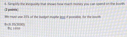 How many money will you have left after you rent this this booth show calculation-example-1