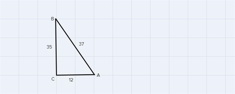 =In AABC, the measure of ZC=90°, CB = 35, AC = 12, and BArepresents the cosine of-example-1