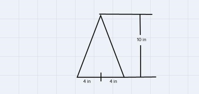 Clyde has a cone shaped party hat. The height of the hat is 10 inches, and the radius-example-1