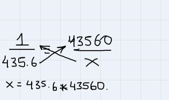 After a big rain, the area of the surface of the local reservoir was435.6 acres (ac-example-1