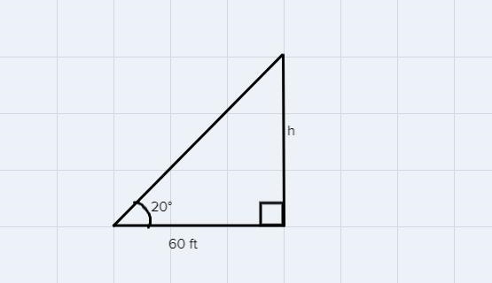 a hang glider climbs at a 20 degree angle of elevation. Find the height of the hang-example-1