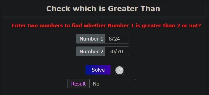 Is 8/24 greater than 30/70?-example-1