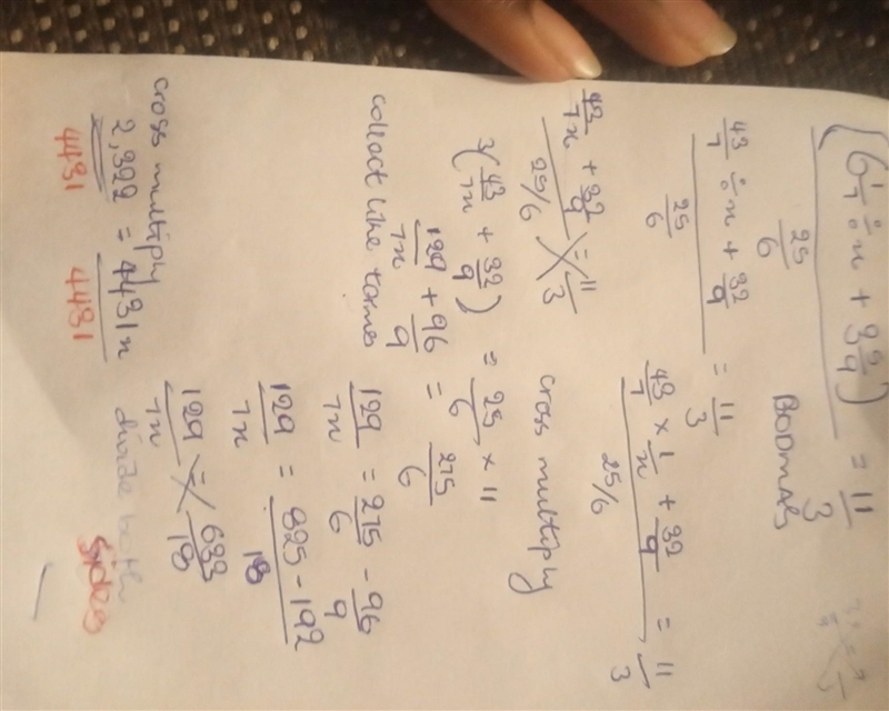 PLEASE HELP FAST (6 1/7 divided by x + 3 5/9) / 4 1/6 = 1 1/3 what is x-example-1