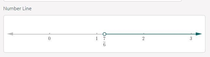 6x>7. I have to find out if it’s either shaded above or below and it’s the line-example-1