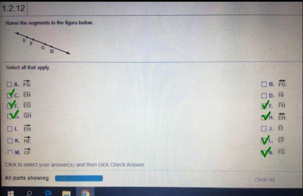 Name the segments in the figure below.E, F, G, H Select all that apply-example-1