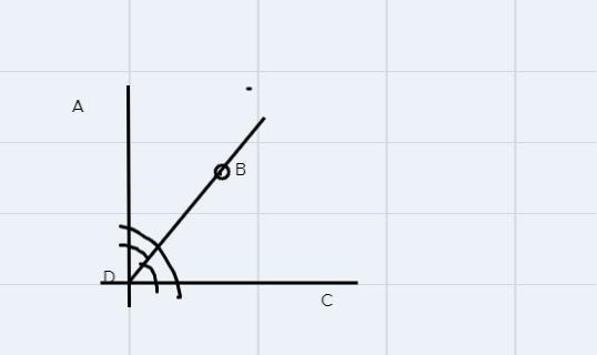 Rays DA and DC are perpendicular. Point B lies in the interior of angle ADC. If m-example-1