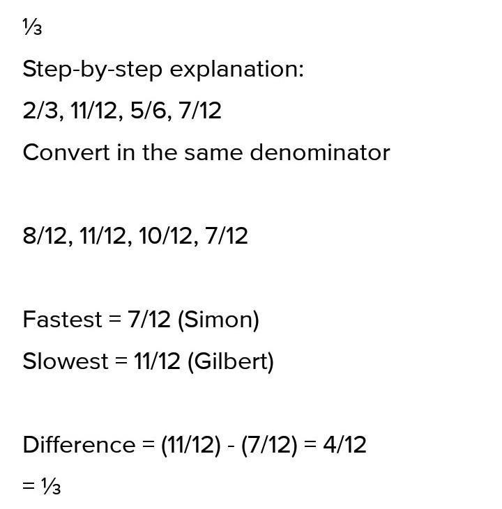 James, Gilbert, Matthew, and Simon ran in a relay race. Their times are listed in-example-1