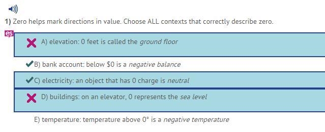 1) Zero helps mark directions in value Choose ALL contexts that correctly describes-example-1