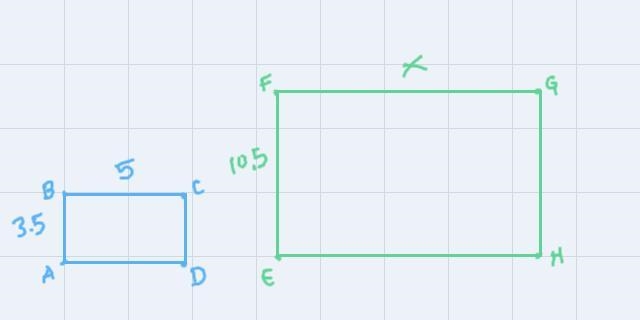 Rectangle ABCD or to rectangle EFGH that IASI 35 JEF 10.5 and ICI 5. what i ICHI? A-example-1