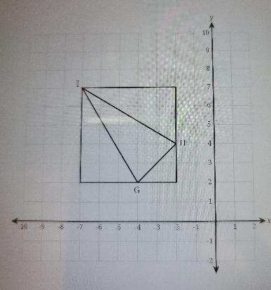 triangle GHI with vertices G(-4,2),H(-2,4), and I(-7,7) drawn in a rectangle. what-example-1