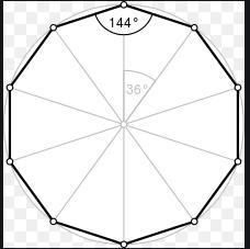 Is the measure of an exterior angle of a regular polygon with 10 sides 36°-example-1