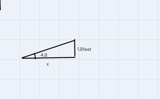 A wheelchair ramp must form an angle no greater than 4.8 degrees with the ground. If-example-1