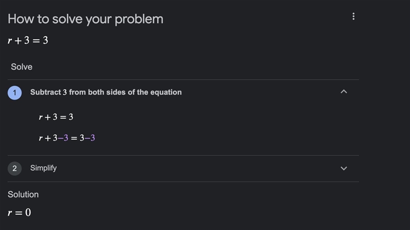 I need to know what R + 3 =3-example-1