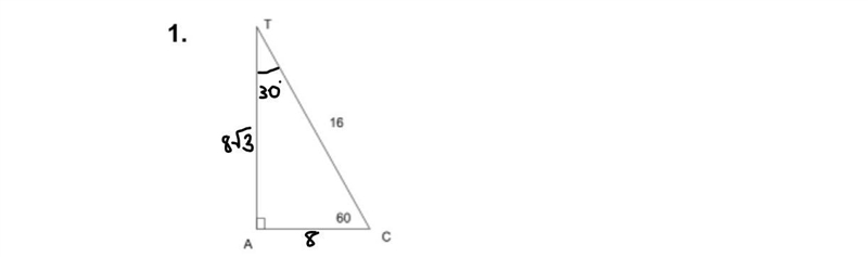 Fine all the missing side lengths and angle measured of each triangle.-example-1