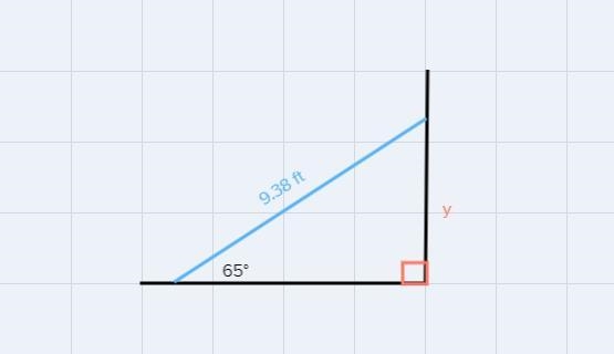 If a 9.38-foot ladder makes a 65° angle with the ground, how many feet upa wall will-example-1