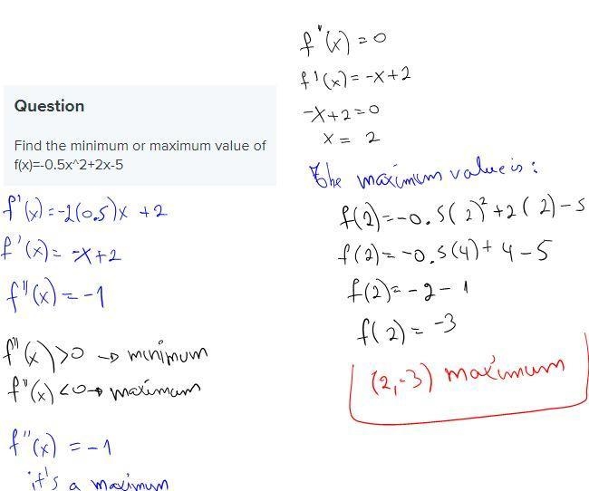 Find the minimum or maximum value of f(x)=-0.5x^2+2x-5-example-1